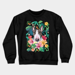 Tropical Brindle Bull Terrier Crewneck Sweatshirt